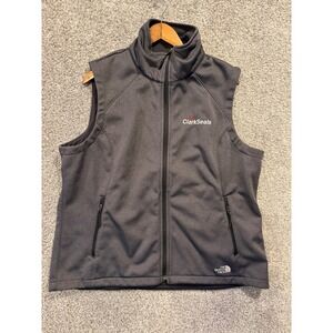 The North Face Windwall Womens Vest XXL Gray Full Zip Logo Embroidered *